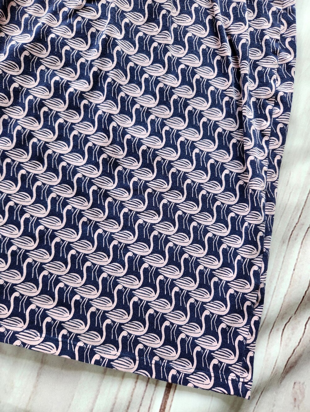 Boden Flamingo "Casual Jersey Day Dress" Navy Pink #J0118 | Women's Size 2P - Picture 4 of 11